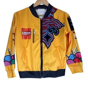 Kids' Yellow Graphic Bomber Jacket